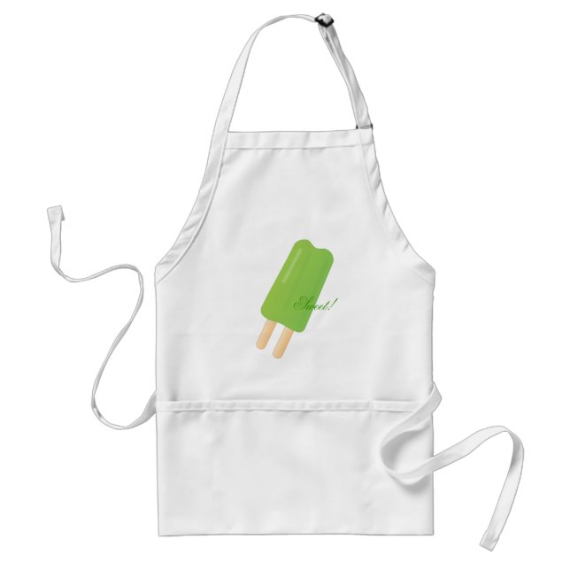 Green Ice-Pop Adult Apron (Front)
