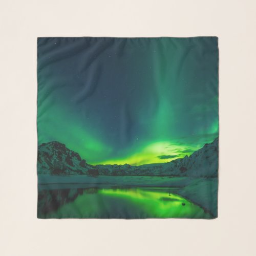 Green Iceland northern lights Scarf