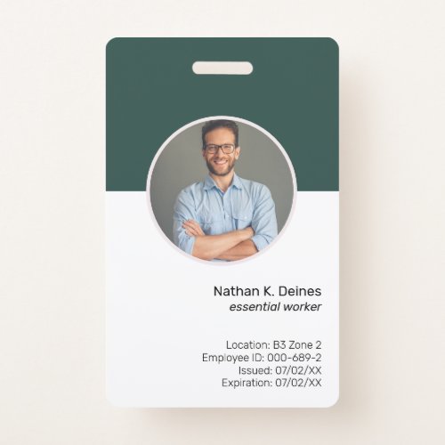 Green ID  Employee Photo ID Company Security Badge