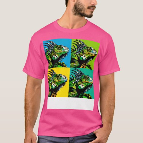 Green Iguana Art Exotic Reptile T_Shirt