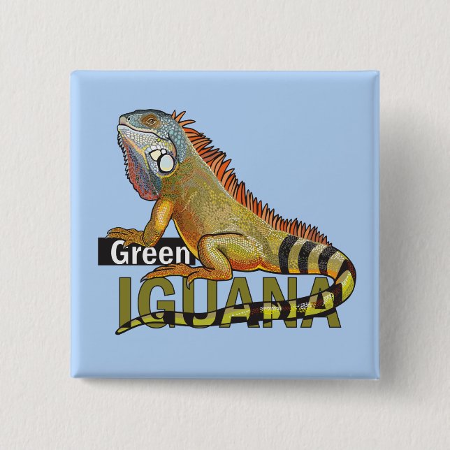 green iguana button (Front)