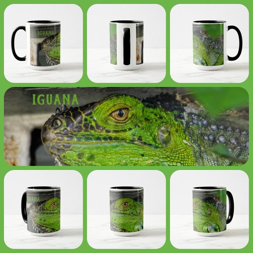 Green Iguana Close_up Photographic Personalized Mug