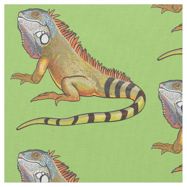 green iguana fabric (Close Up)