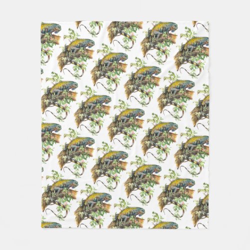 Green iguana    fleece blanket