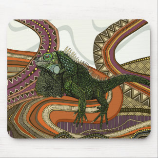 green iguana mouse pad