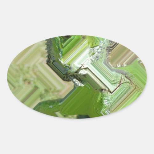 Green Iguana Oval Sticker