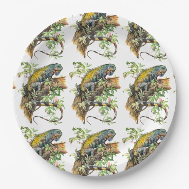 Green iguana   paper plates (Front)