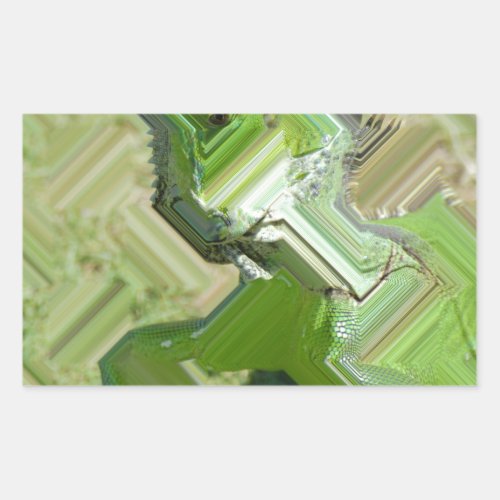 Green Iguana Rectangular Sticker