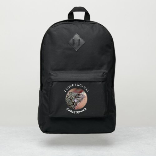 Green Iguana Reptile Animals Pets  Personalize Port Authority Backpack