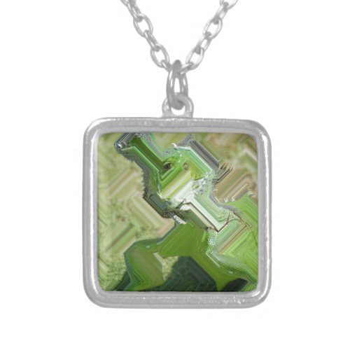 Green Iguana Silver Plated Necklace