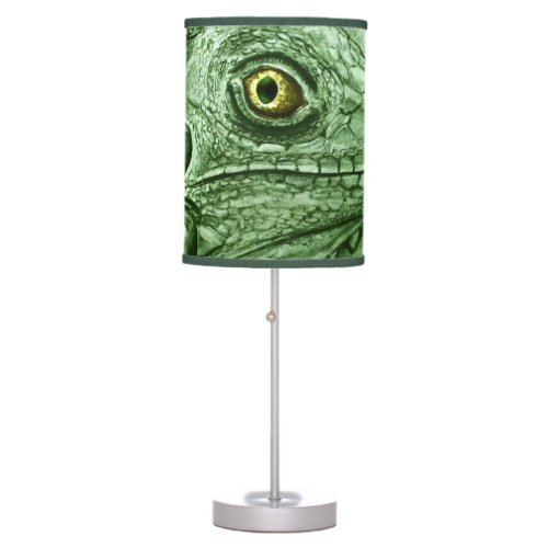 Green Iguana Table Lamp Realistic Drawing Table Lamp