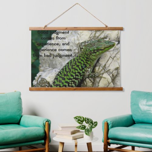  Green iguanas on a rock Hanging Tapestry