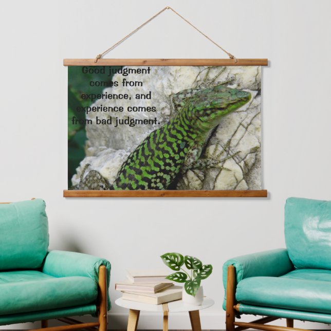  Green iguanas on a rock Hanging Tapestry (Living Room)