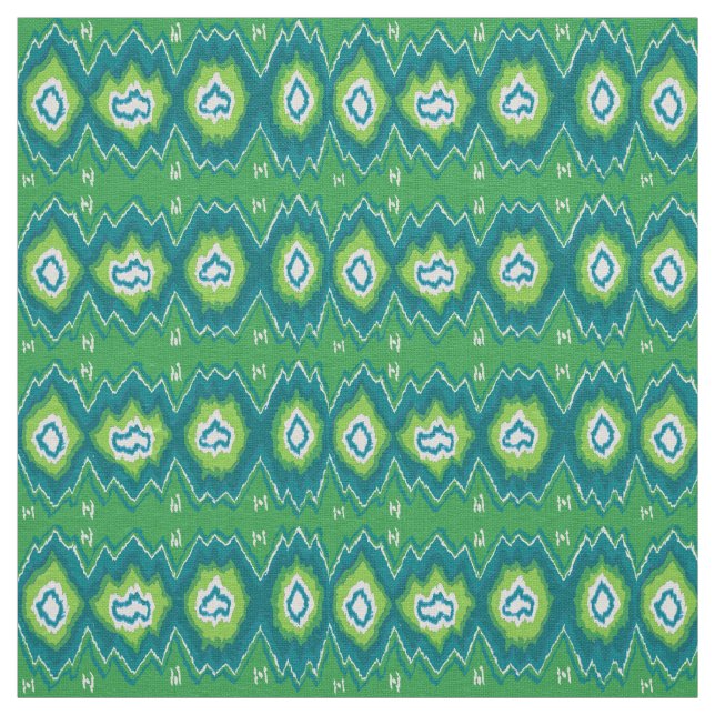 Green Ikat Linen Fabric (Swatch)