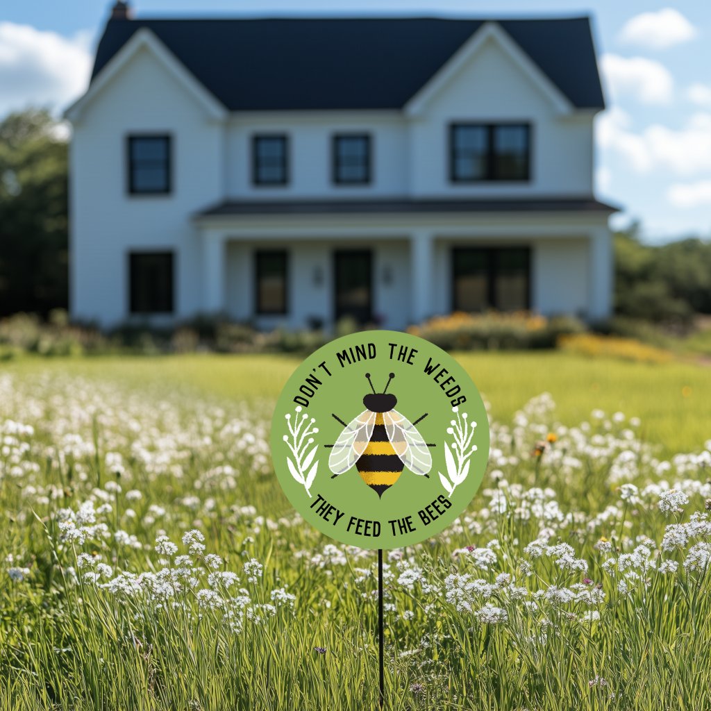 Green Illustrated Pollinator Yard Sign