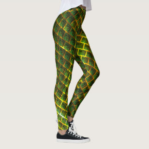 Green images and square shaped with yellowish leggings