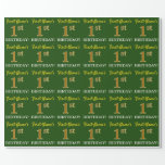 [ Thumbnail: Green, Imitation Gold Look "1st Birthday" Wrapping Paper ]