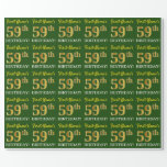 [ Thumbnail: Green, Imitation Gold Look "59th Birthday" Wrapping Paper ]