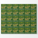 [ Thumbnail: Green, Imitation Gold Look "68th Birthday" Wrapping Paper ]