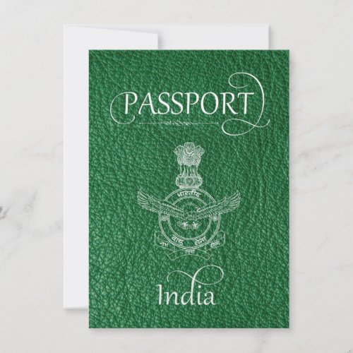 Green India Passport Save the Date Card