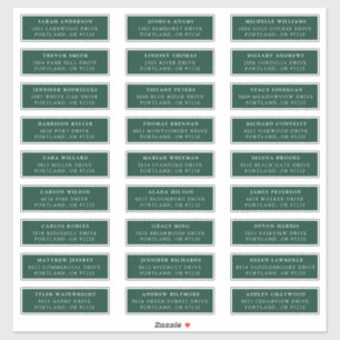 Green Individual Guest Address Labels