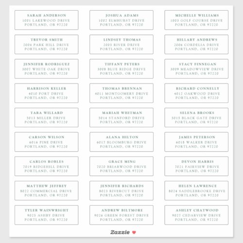 Green  Individual Guest Address Labels