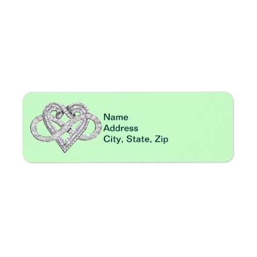 Green Infinity Heart Address Labels