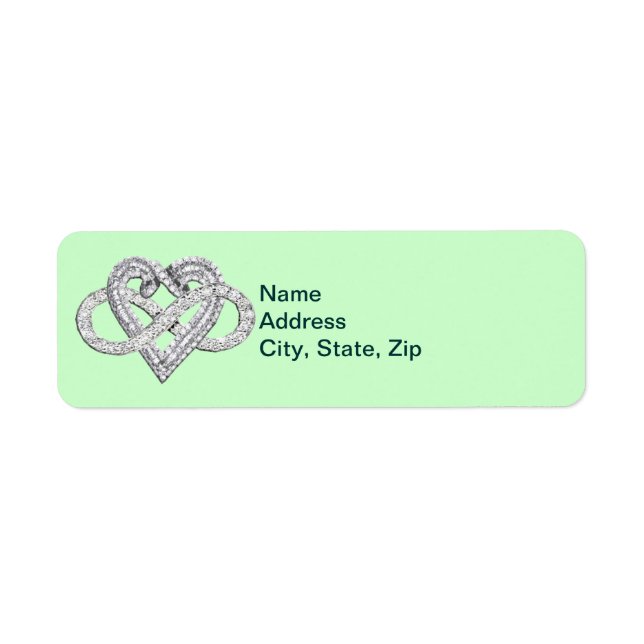 Green Infinity Heart Address Labels (Front)