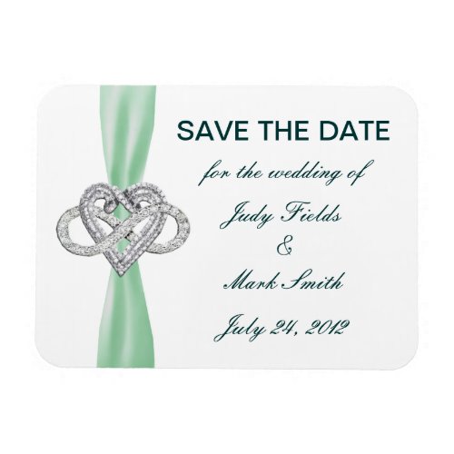 Green Infinity Heart Save The Date Magnet