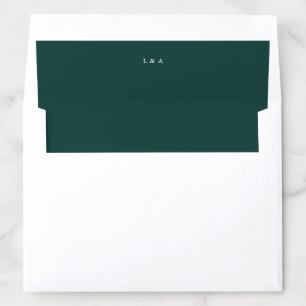 Green Initials Monogram Minimalist Envelope Liner