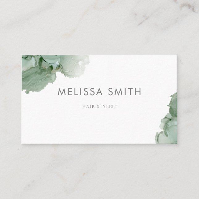 green ink abstract business card (Front)