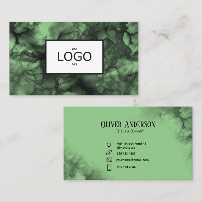 Green ink LOGO Business Card (Front/Back)