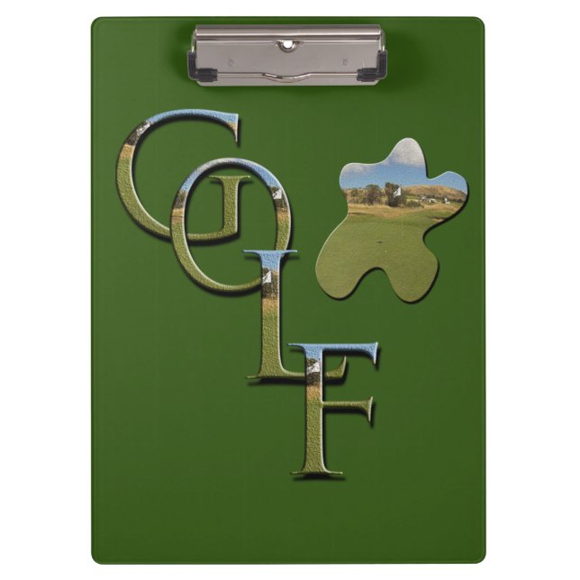 Green Interlinked Golf Name, Clipboard (Front)