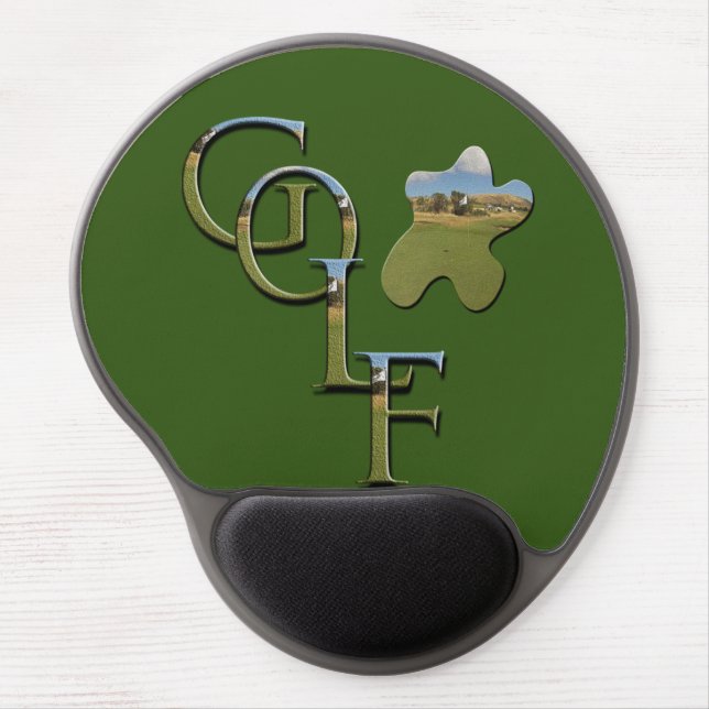Green Interlinked Golf Name, Gel Mousepad (Front)