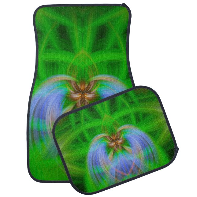 Green Intricacy  Car Floor Mat (Set)