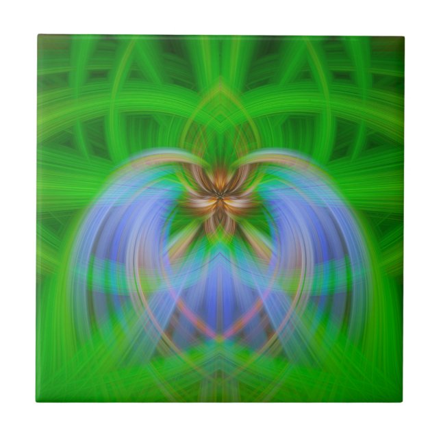 Green Intricacy  Ceramic Tile (Front)