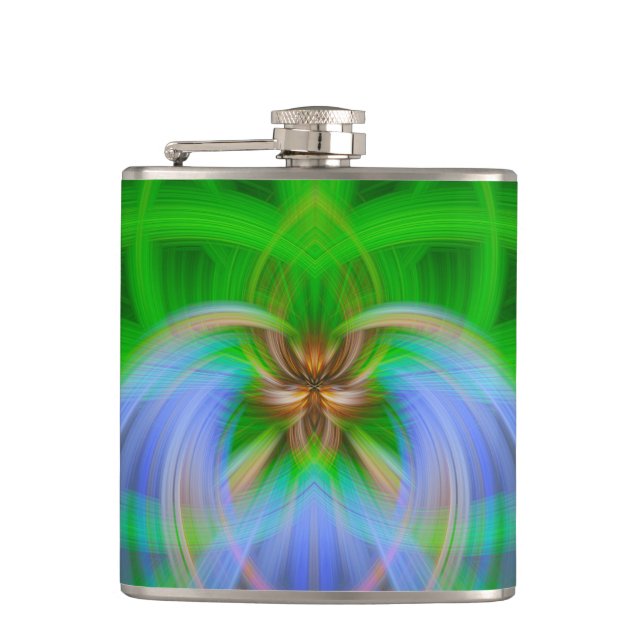 Green Intricacy  Flask (Front)