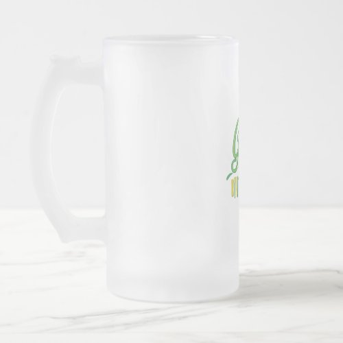 Green Intuition Frosted Glass Beer Mug