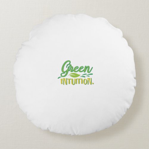 Green Intuition Round Pillow