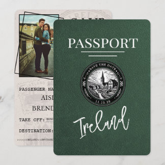 Green Ireland Passport Save The Date