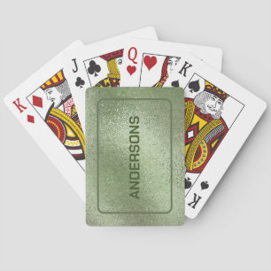 Green iridescent shimmering texture poker cards