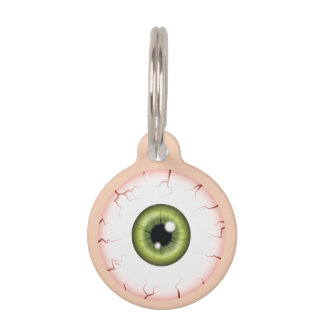 Green Iris Eyeball Bloodshot Eye Halloween Eyeball Pet ID Tag