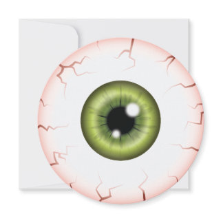 Green Iris Eyeball Bloodshot Eye Halloween Party Invitation