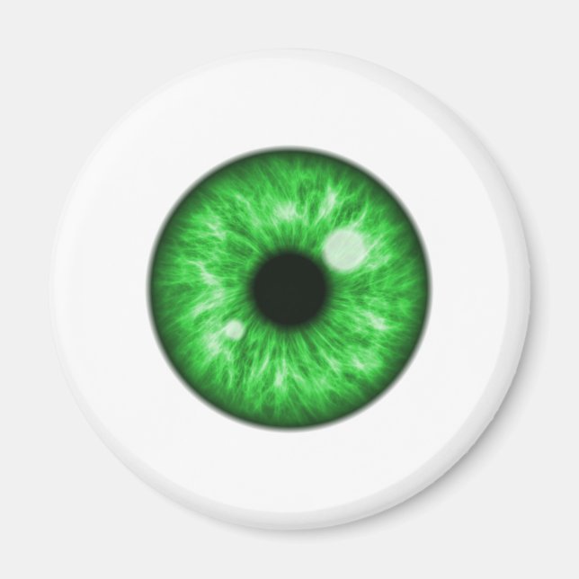 Green Iris Eyeball Funny Eye Decor Magnet (Front)
