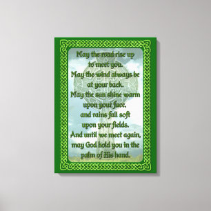 Green Irish Blessing Canvas Print