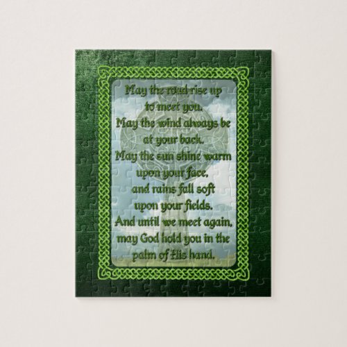 Green Irish Blessing Jigsaw Puzzle