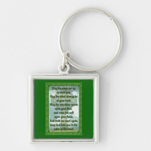 Green Irish Blessing Keychain