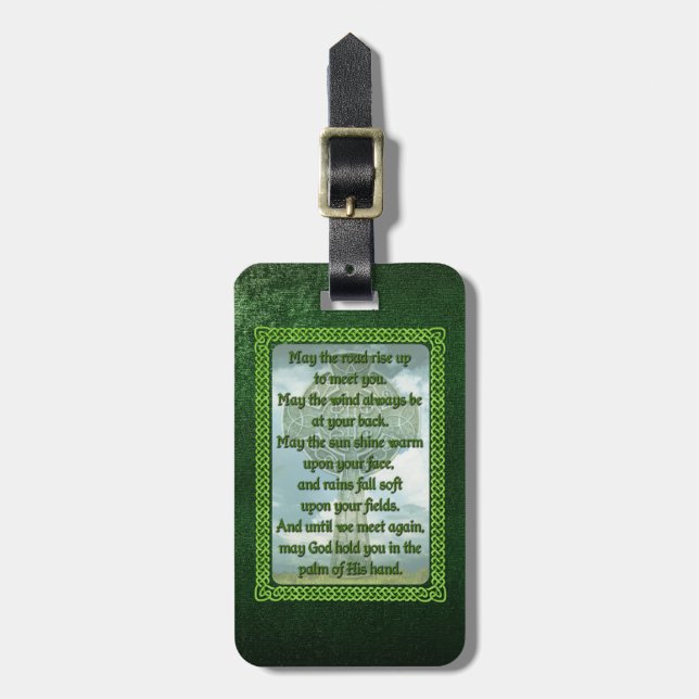 Green Irish Blessing Luggage Tag (Front Vertical)