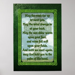 Green Irish Blessing Poster