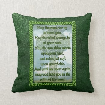 Green Irish Blessing Throw Pillow by packratgraphics at Zazzle